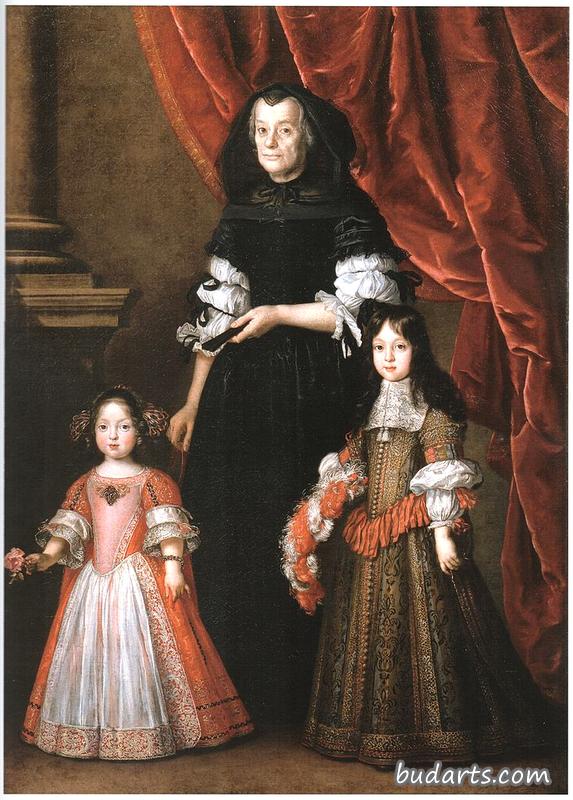 费迪南多·德梅迪奇，托斯卡纳大王子和他的妹妹安娜·玛丽亚·路易莎和他们的家庭教师