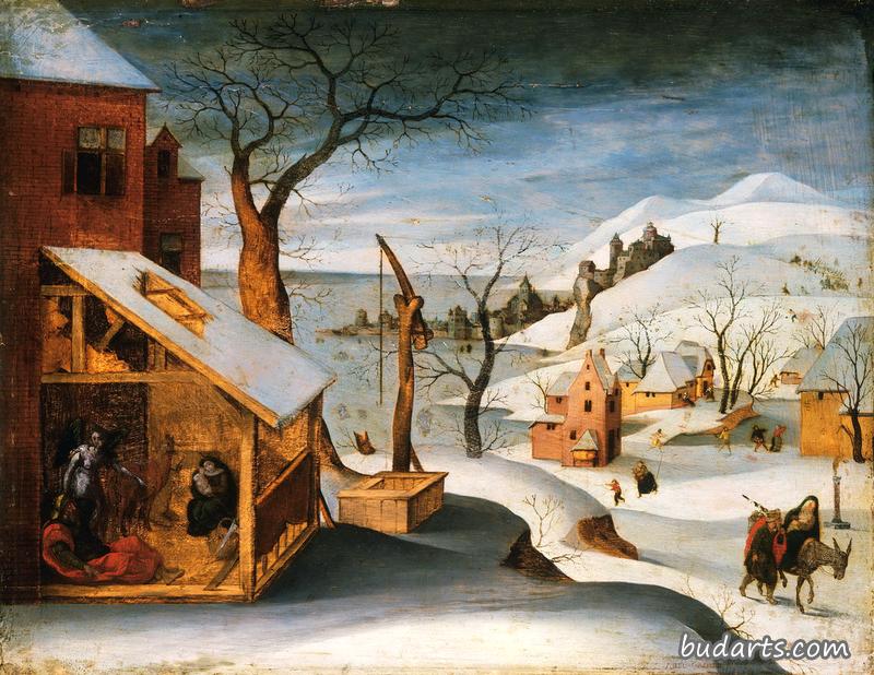 Winter Landscape with Angel Appearing to St Joseph, the Massacre of the Innocents, and Flight into Egypt