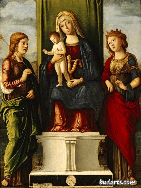 登基的圣母子和两位圣母殉道者