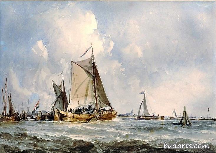 阿姆斯特丹附近的船景