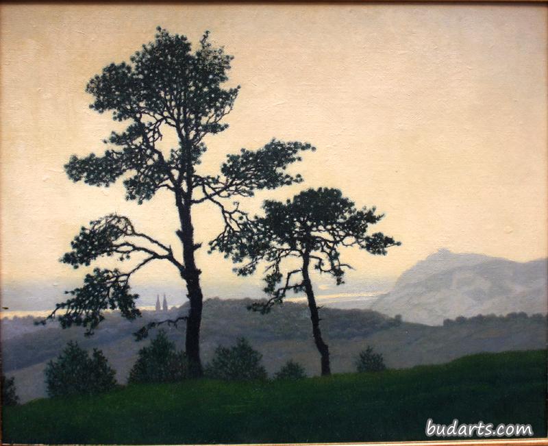 Far view of Klosterneuburg and Kahlenberg near Vienna