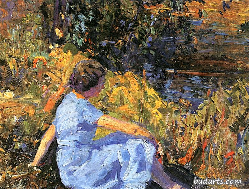 Artist's Wife by Streambank