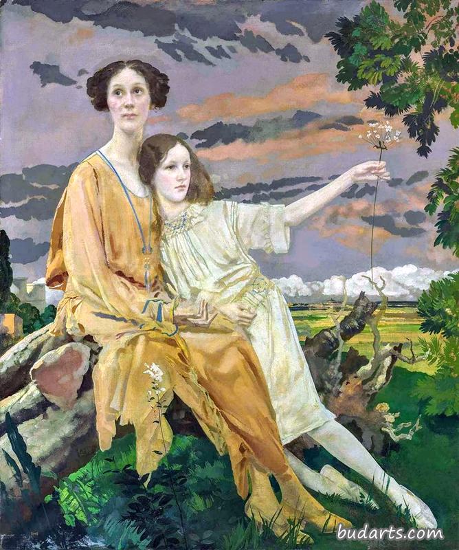 小威廉夫人和她的女儿夏洛特玛丽的画像