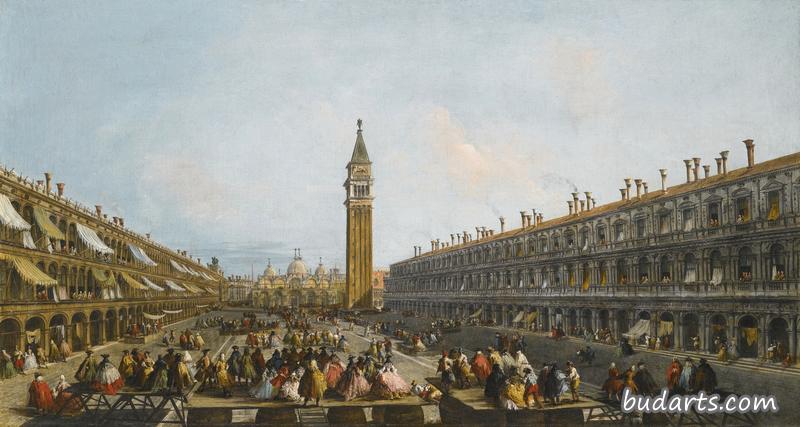 Venice, a view of the Piazza San Marco with the uscita in pozzetta of Doge Pietro Grimani on 30 June