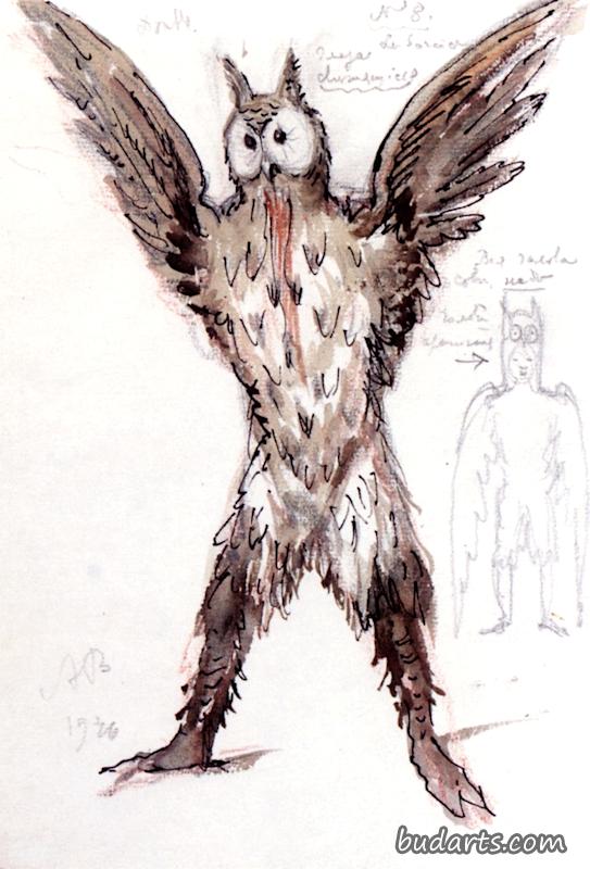 Costume Design for  Von Rothbart as an Owl