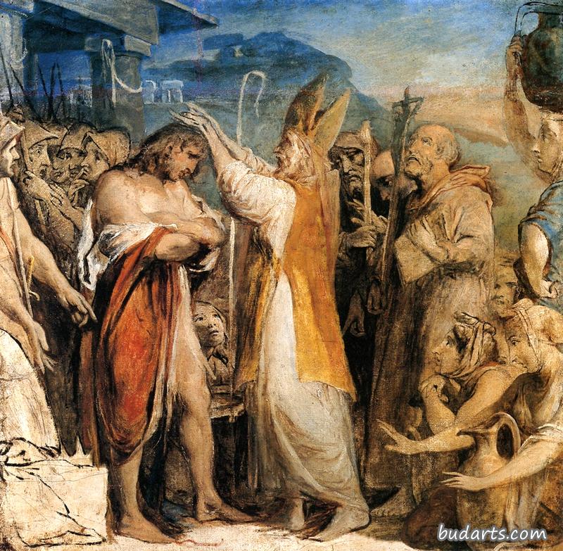 圣帕特里克《卡塞尔国王的洗礼》（未完油画素描）