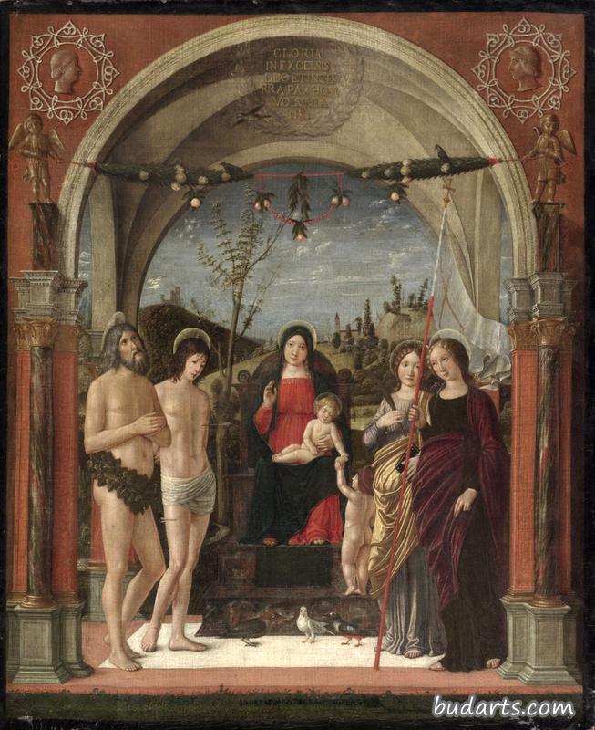 圣母和圣子，与圣徒奥努夫里乌斯，塞巴斯蒂安，贾斯汀和乌苏拉