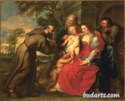 圣徒弗朗西斯，安妮和施洗约翰的神圣家庭