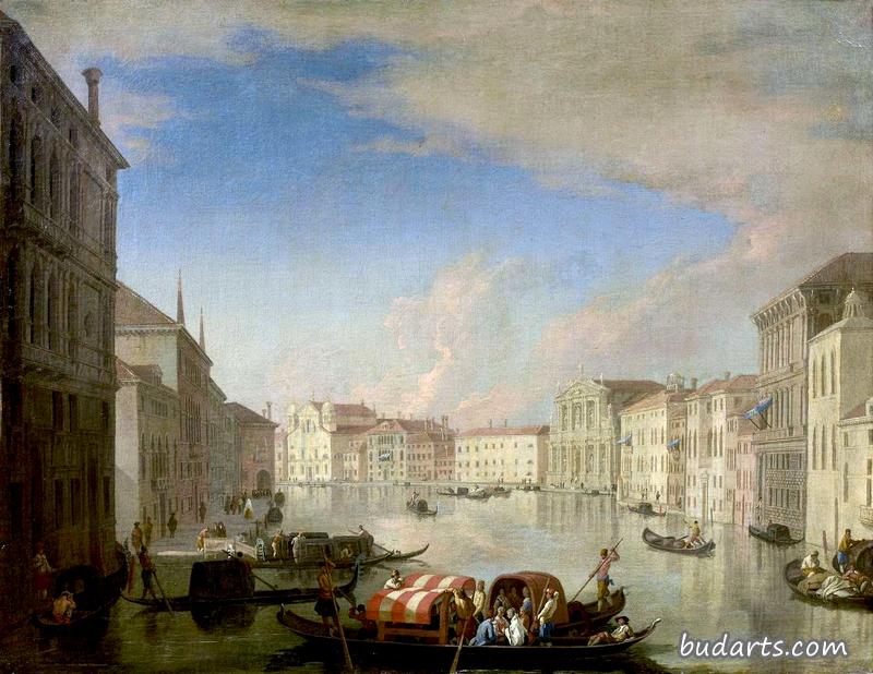 A View of the Grand Canal with the Church Santa Maria di Nazareth degli Scalzi, Venice