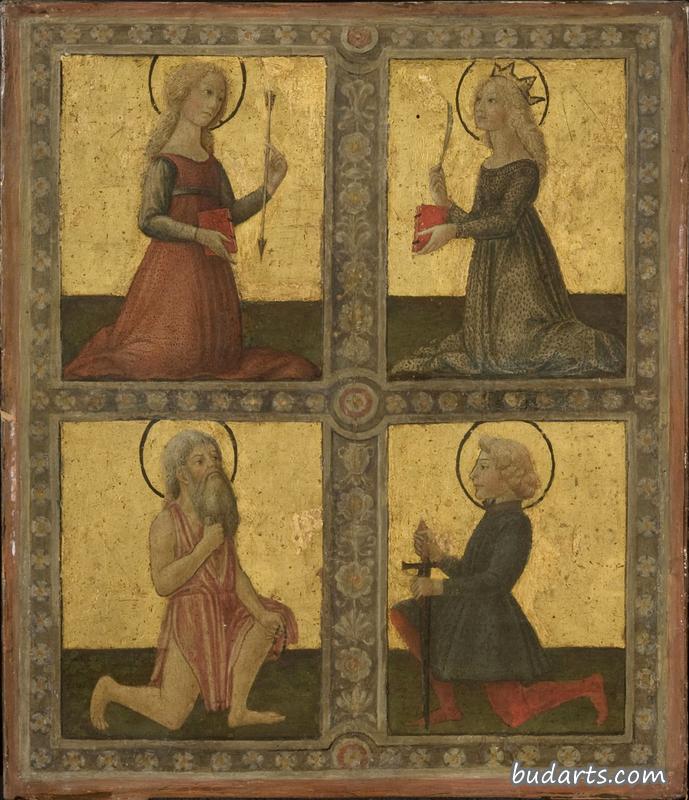 布尔塞纳的圣克里斯蒂娜（？），亚历山大的凯瑟琳，哲罗姆和加尔加努斯