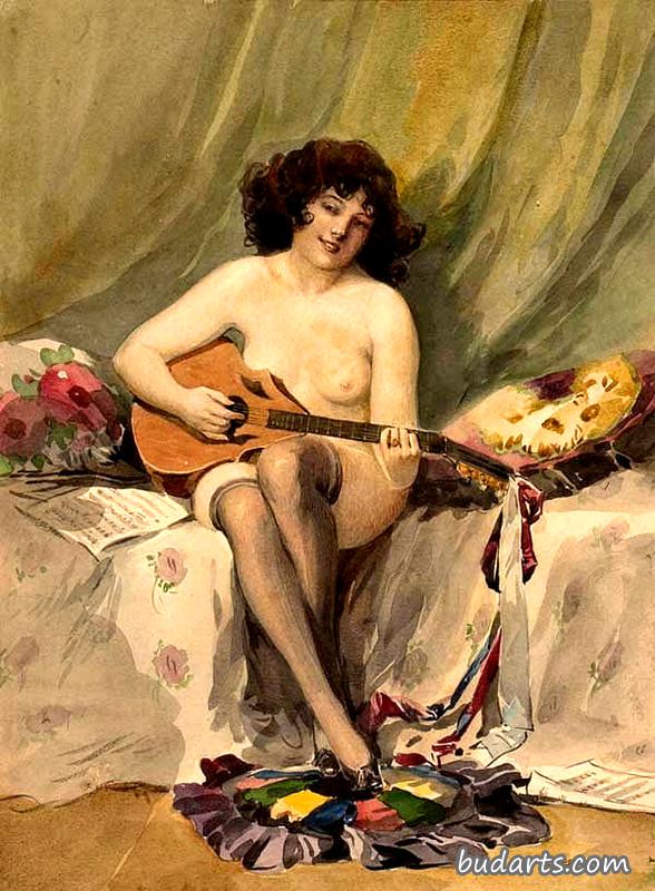 女裸体吉他手