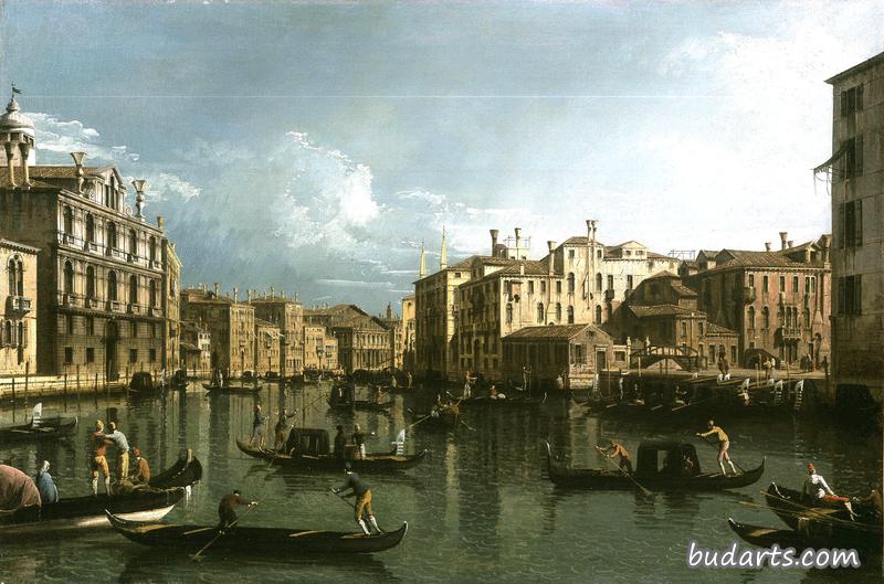 大运河，从康塔里尼·达格利·斯克里尼宫向北看到雷佐尼科宫