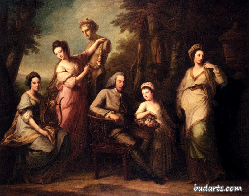 菲利普·蒂斯达尔及其妻子和家人的肖像