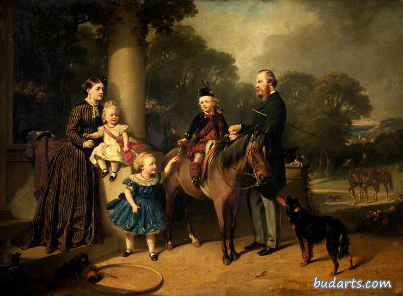 查尔斯·亨利、玛丽·克朗普顿·罗伯茨和他们的孩子们，克莱恩