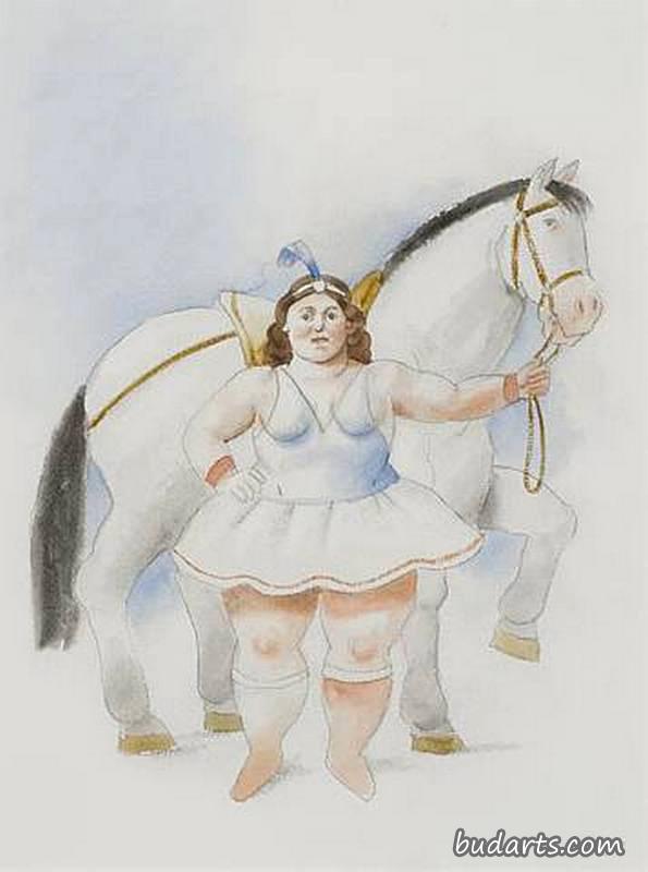 马戏团妇女骑马