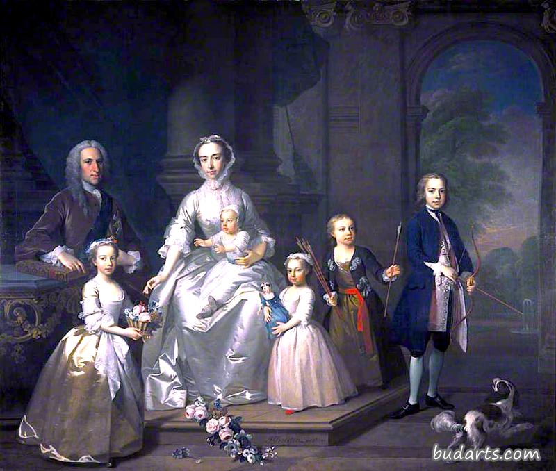 詹姆斯·道格拉斯，第14任莫顿伯爵和他的家人