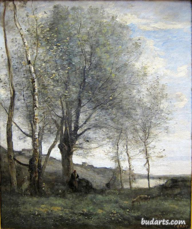 Effet du matin: Le Pȃtre aux deux chèvres (Shepherd with Two Goats)