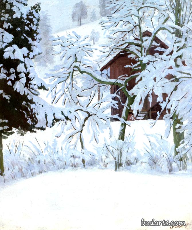 雪林空地