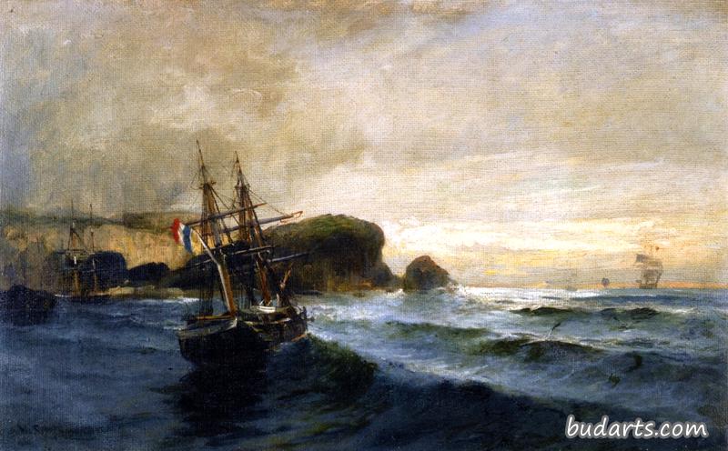 沿着海岸