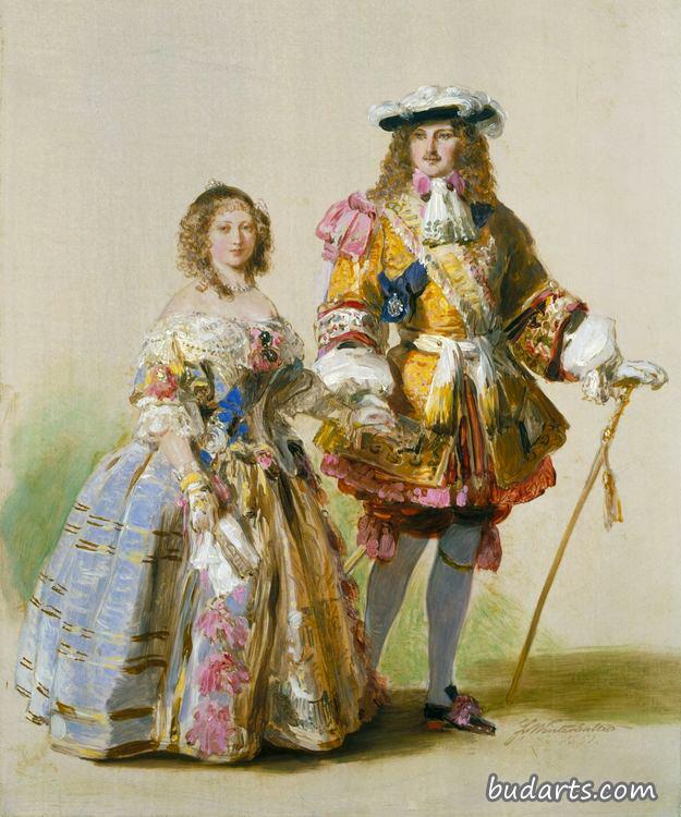 维多利亚女王和阿尔伯特王子在查尔斯二世时期的服饰习作