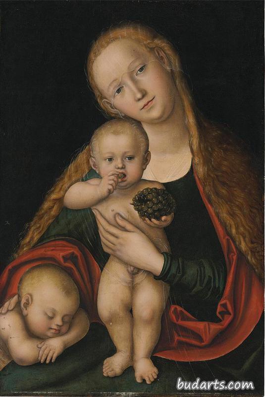 圣母玛利亚和婴儿施洗圣约翰睡