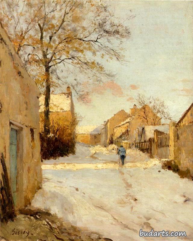 冬天的乡村街道