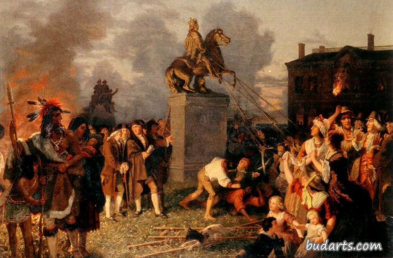 1776年在纽约拆掉乔治三世国王的雕像