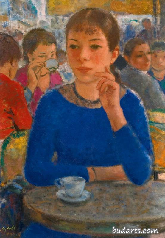 忧郁的蓝衣女孩
