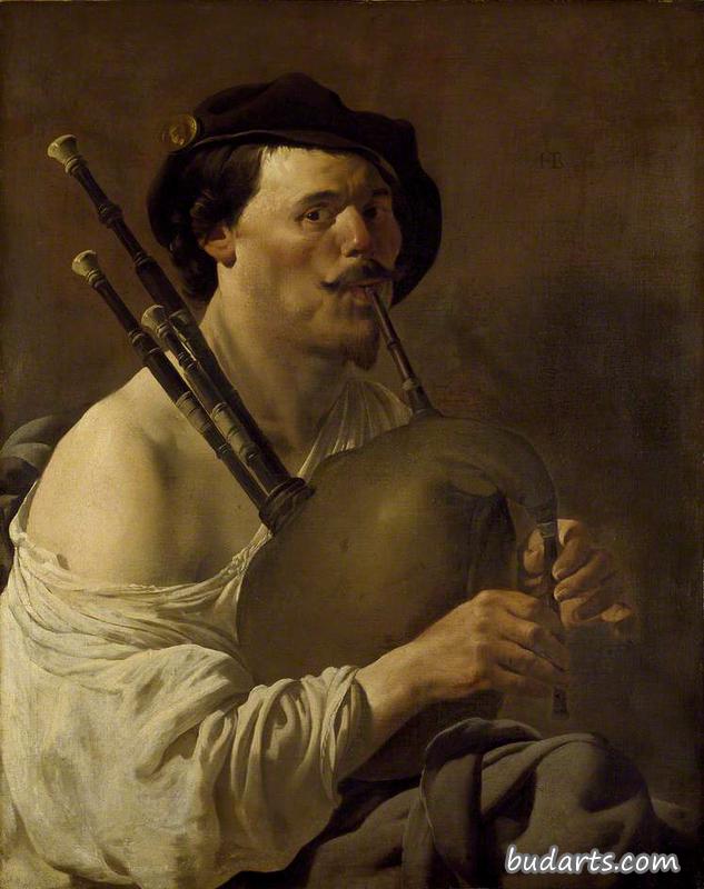 吹奏风笛的人的肖像