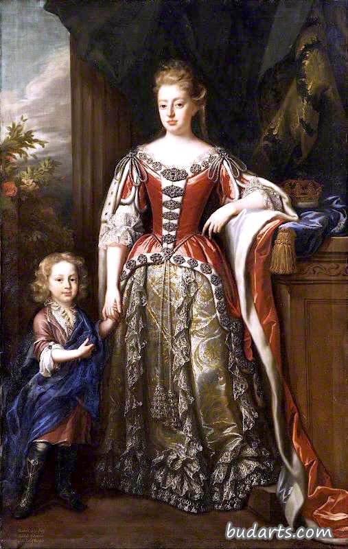 伊丽莎白·珀西夫人，萨默塞特公爵夫人和她的儿子。。。。