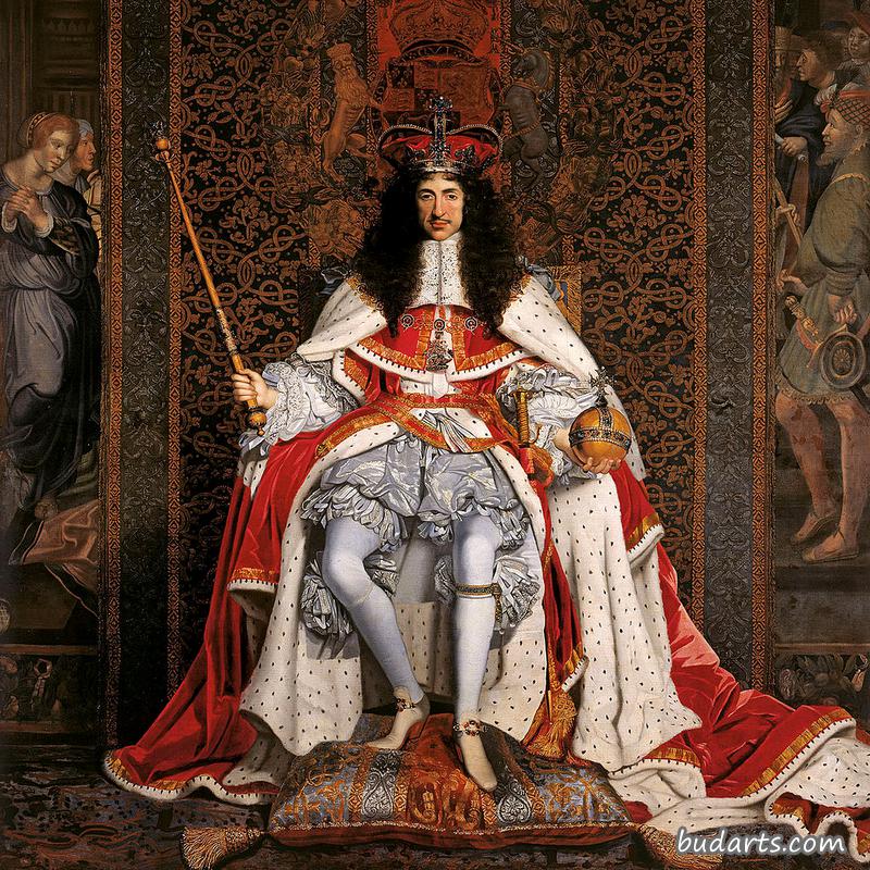穿着加冕礼长袍的英国查理二世