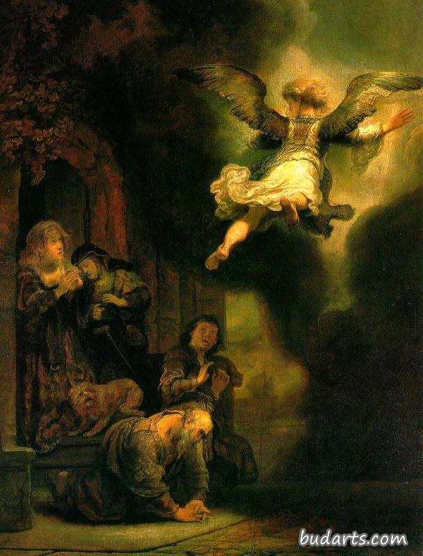 天使拉斐尔离开托比特和他的家人
