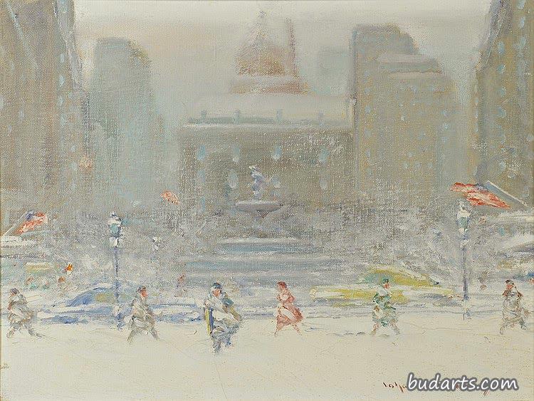 纽约雪景