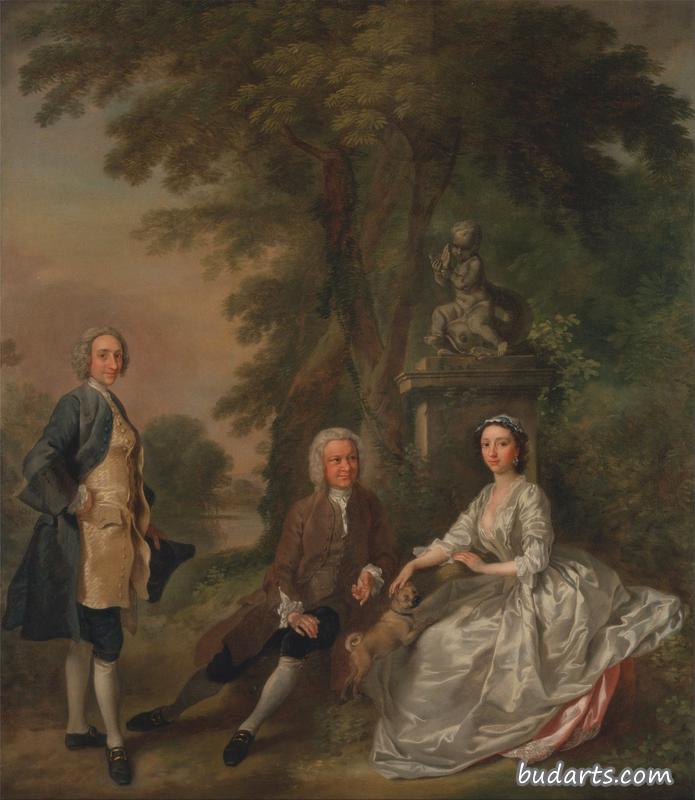 乔纳森·泰尔斯和他的女儿伊丽莎白和她的丈夫约翰·伍德