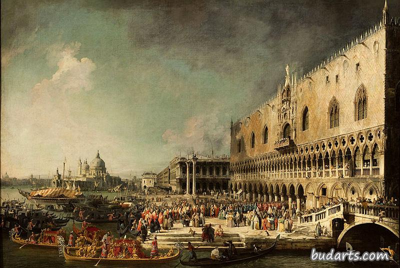 The Reception of the French Ambassador Jacques-Vincent Languet, Compte de Gergy, at the Doge's Palace