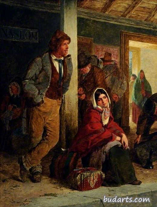 爱尔兰移民在等火车