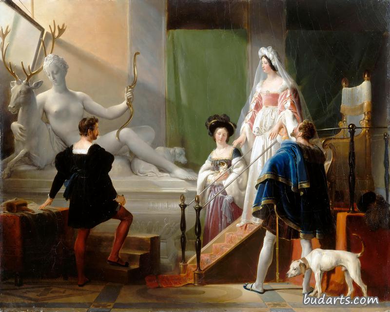 亨利二世和黛安·德波提埃在让·古乔恩的画室里