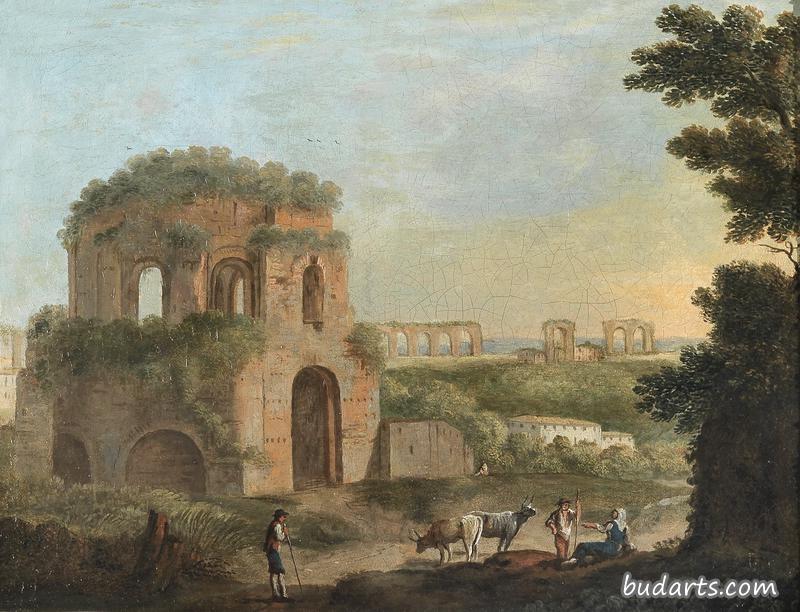 View of the Temple of Minerva Medica and an Aqueduct