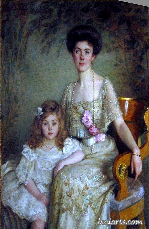 Portrait of A.V. Balashova and Her Daughter