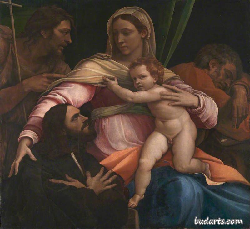 圣母子与圣约瑟夫，施洗者圣约翰和捐赠者