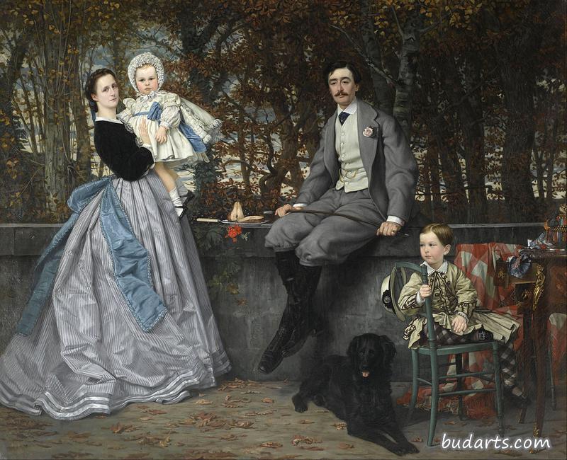 米拉蒙侯爵、女侯爵及其子女的画像