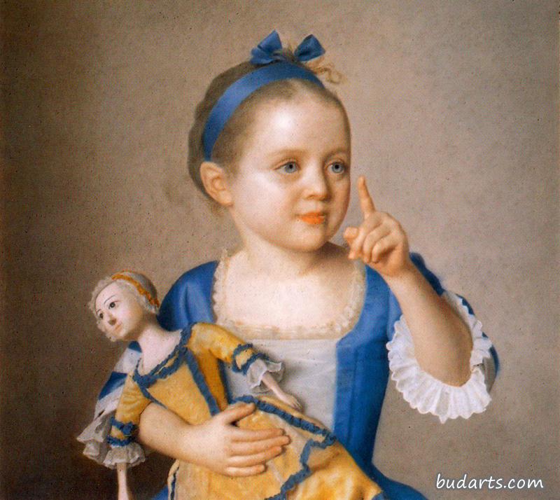 带着洋娃娃的女孩，画家的女儿，玛丽亚·特雷西亚的教子