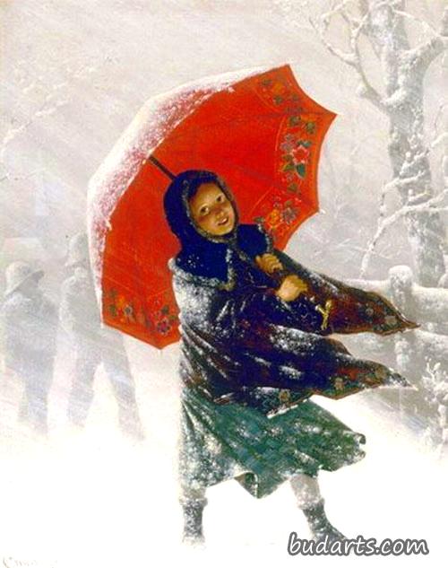 雪地里的女孩