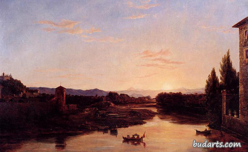 阿诺河上的日落