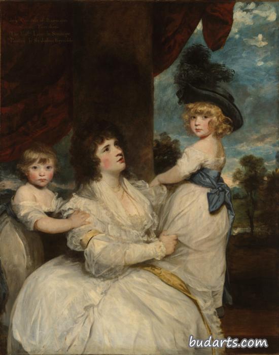 哈灵顿伯爵夫人简和她的儿子们的肖像