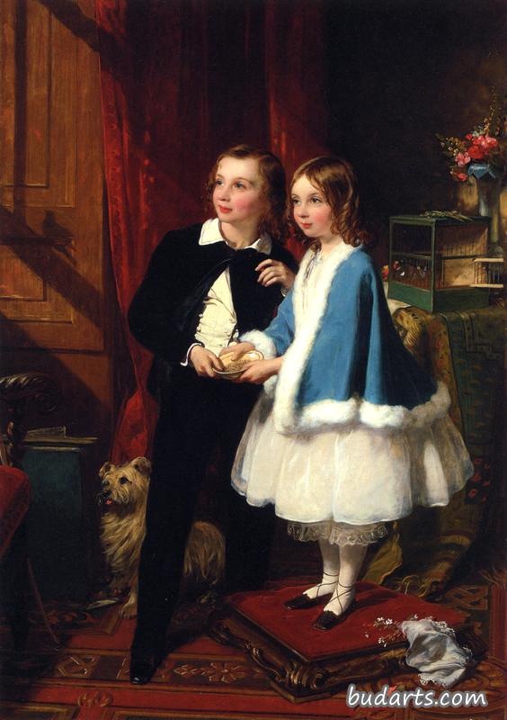 Lord Almeric Athelstan Spencer-Churchill and Lady Clementina Spencer-Churchill, the Children of George Spencer-Churchill, 6th Duke of Marlborough, and His Second Wife, Charlotte Augusta