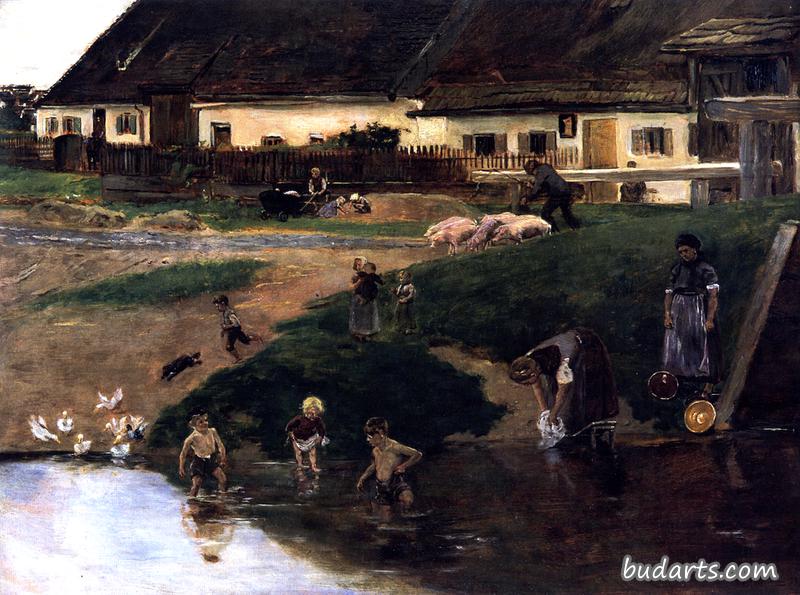 Village Pond in Etzenhauser - Village Idyll