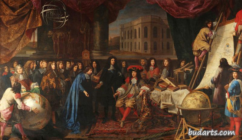 1667年科尔伯特向路易十四介绍皇家科学院院士