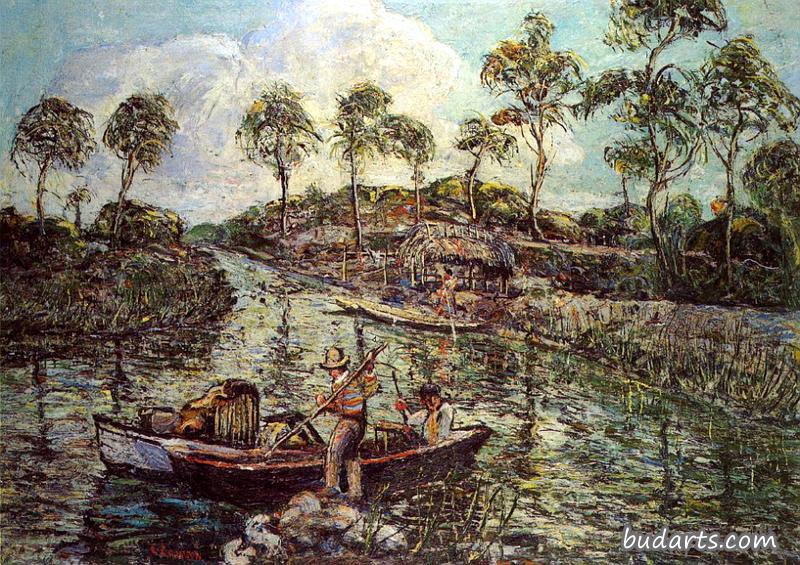 佛罗里达河上的渔民