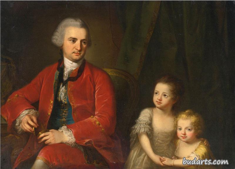 波士顿约翰·阿普索普及其女儿的肖像